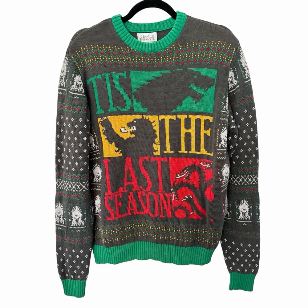 GAME OF THRONES Tis The Last Season Ugly‎ Christmas Sweater Men’s L